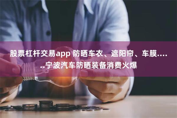 股票杠杆交易app 防晒车衣、遮阳帘、车膜......宁波汽车防晒装备消费火爆