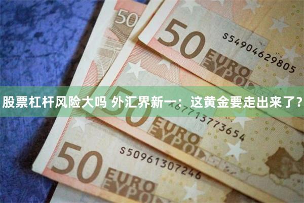 股票杠杆风险大吗 外汇界新一：这黄金要走出来了？